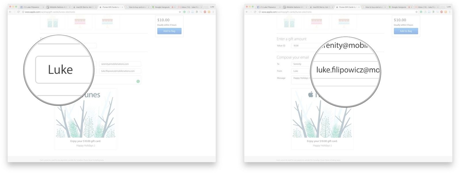 Введите имя отправителя, а затем введите адрес электронной почты отправителя.