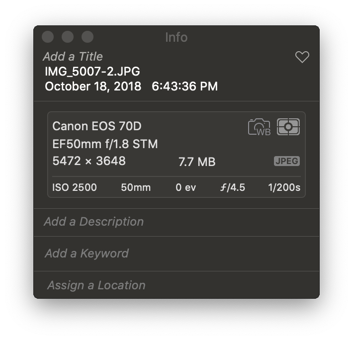 Просмотр данных EXIF ​​на вашей фотографии