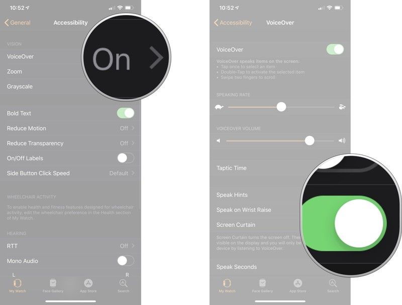 Занавес экрана Apple Watch