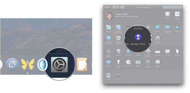 Откройте Системные настройки, нажмите «Время экрана»