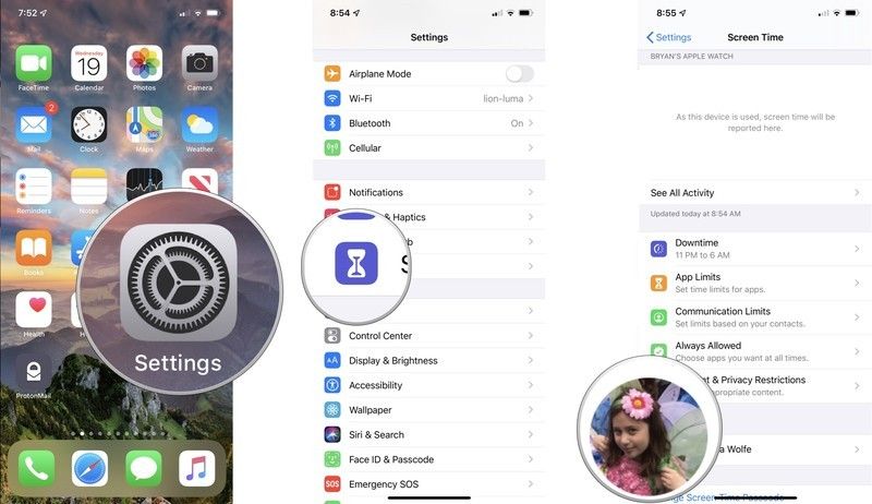 Ограничения времени экрана