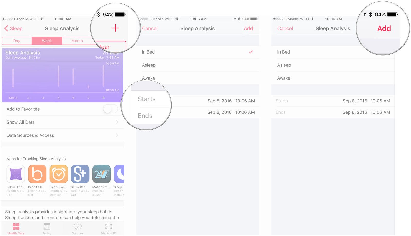 Нажмите Добавить, выберите параметры, нажмите Добавить