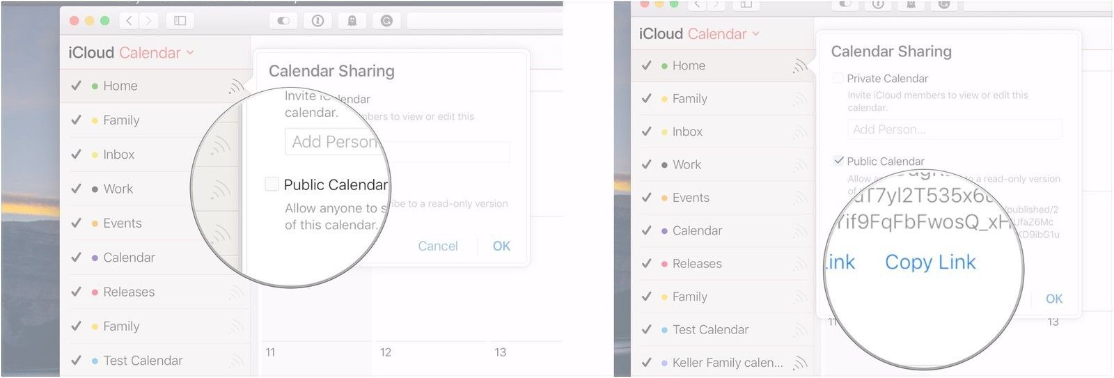 Нажмите флажок, нажмите на ссылку скопировать