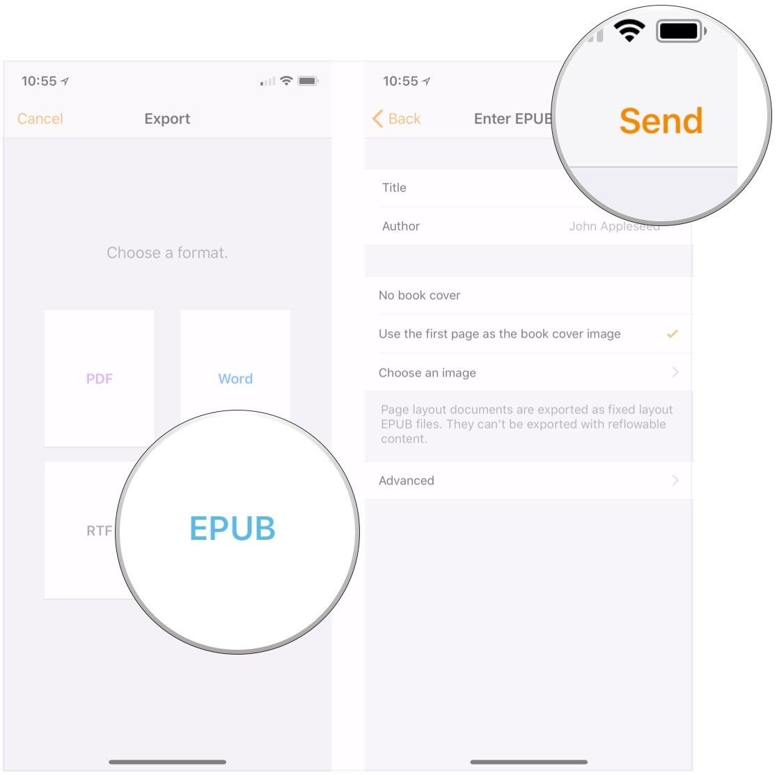 Формат epub айфон