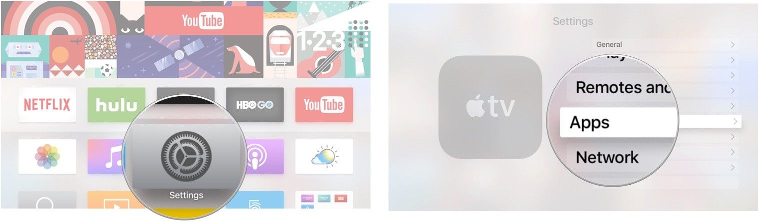 Выбор приложений на Apple TV