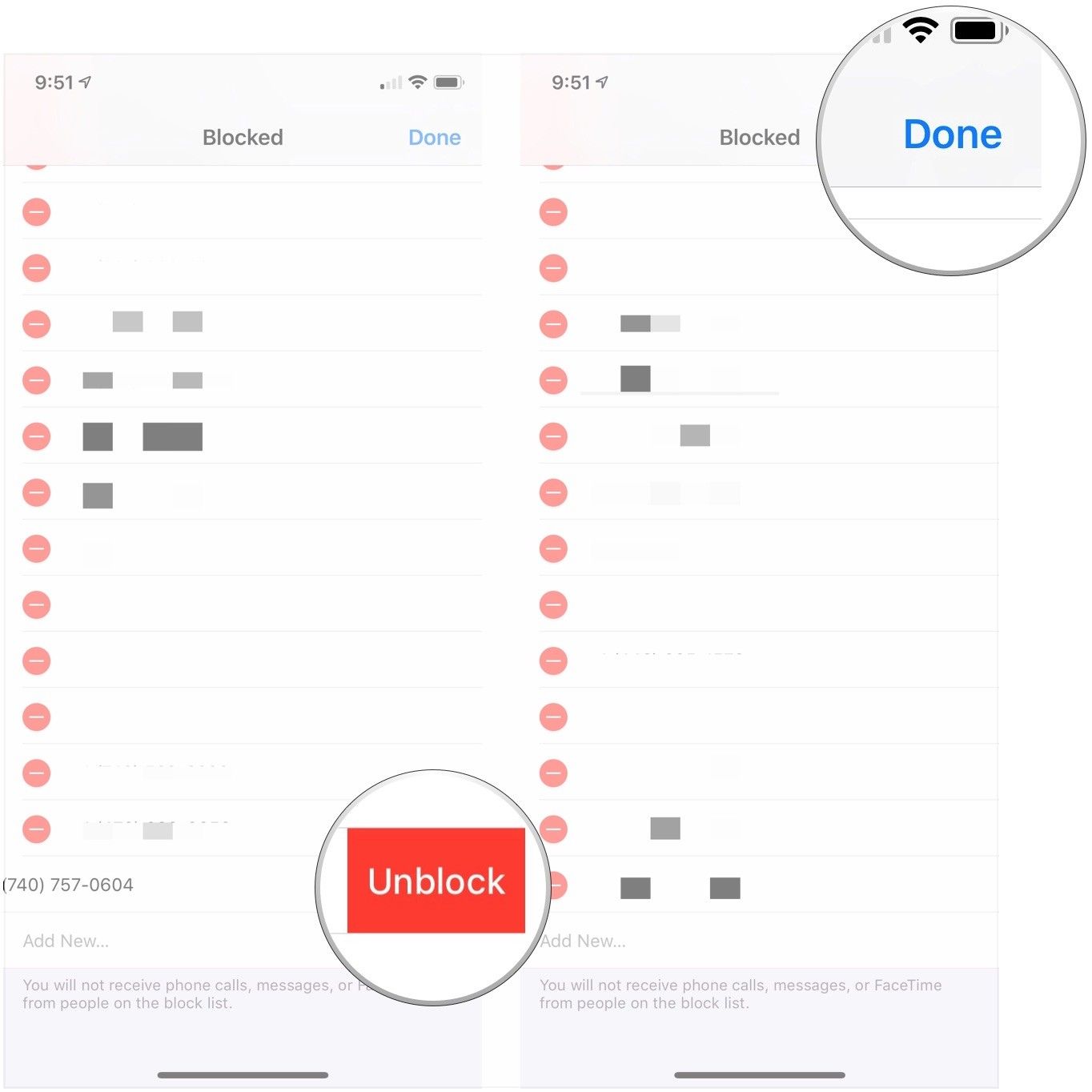 Нажмите Разблокировать, нажмите Готово