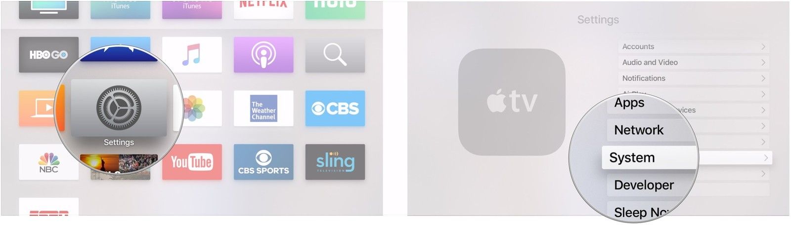 Откройте Настройки, нажмите Система