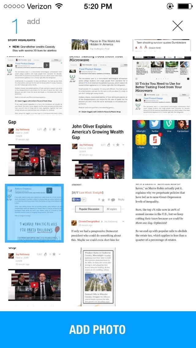 Снимки экрана - это самый быстрый способ сохранить полные статьи в Интернете для чтения в автономном режиме на вашем iPhone