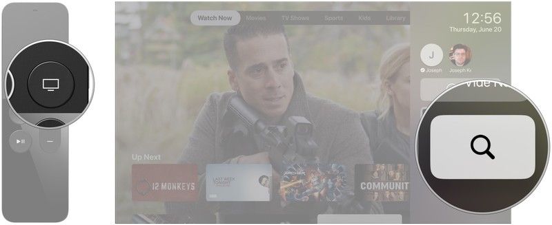 Активируйте Центр управления, нажмите Поиск