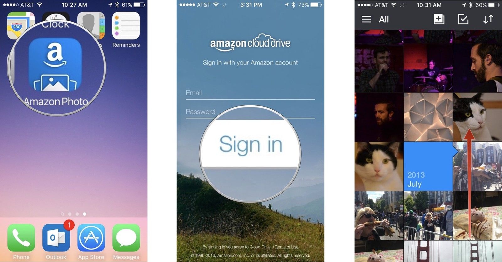 Просмотр фотографий в Amazon Photos