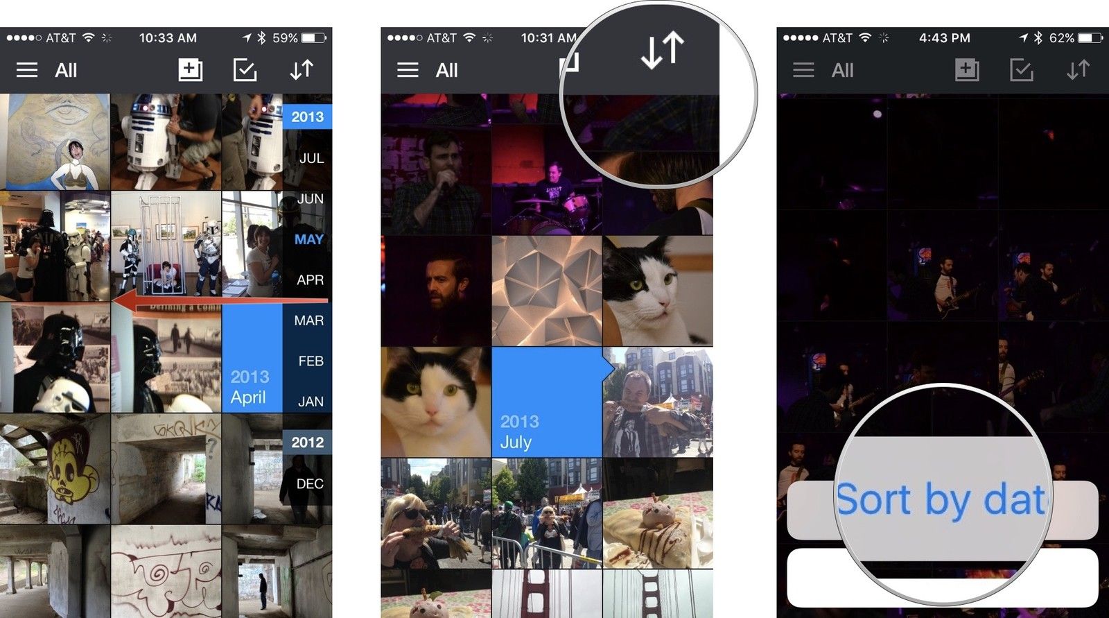 Сортировка фото по дате в Амазоне Фотографии
