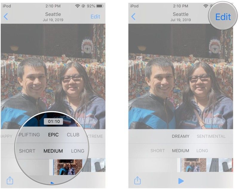 Изменить длительность по умолчанию или нажмите «Изменить», чтобы просмотреть дополнительные параметры.