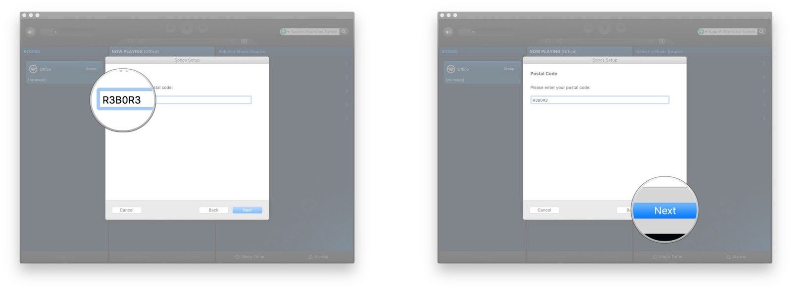 Введите свой почтовый индекс, нажмите Далее