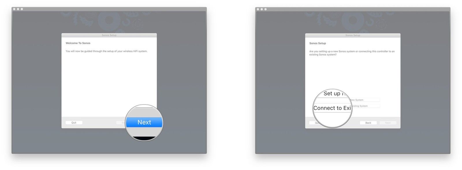 Нажмите Далее, нажмите Подключиться к существующей системе