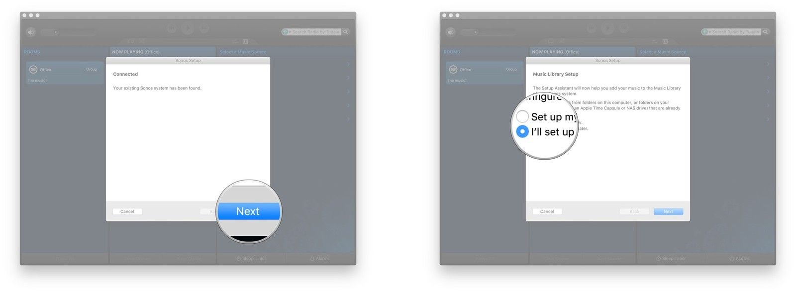 Нажмите «Далее», выберите, хотите ли вы сейчас настроить свою музыкальную библиотеку.