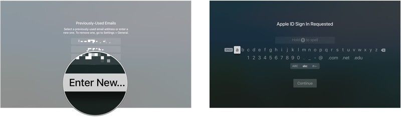 Нажмите Enter New ... если будет предложено, введите новое имя пользователя Apple ID