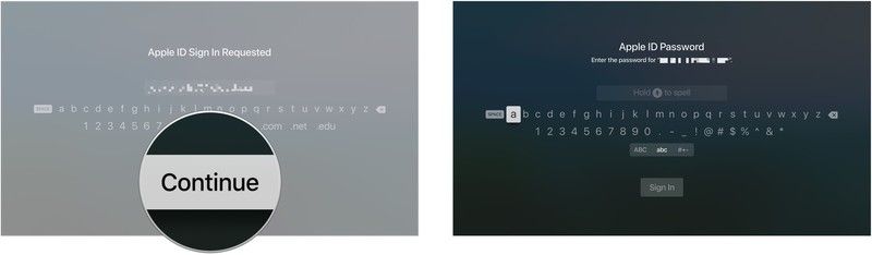 Нажмите Продолжить, введите пароль Apple ID