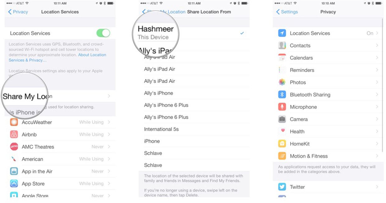 Как изменить то, что iPhone или iPad используется, чтобы поделиться своим местоположением