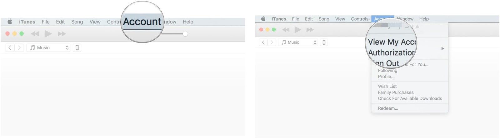 Нажмите «Аккаунт», нажмите «Просмотреть мой аккаунт».