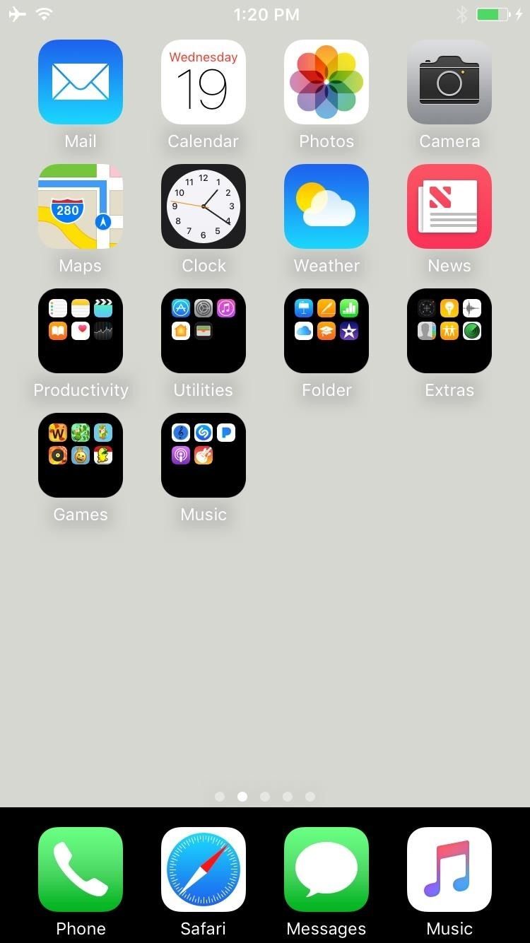 Как получить черный док и папки на вашем iPhone's Home Screen