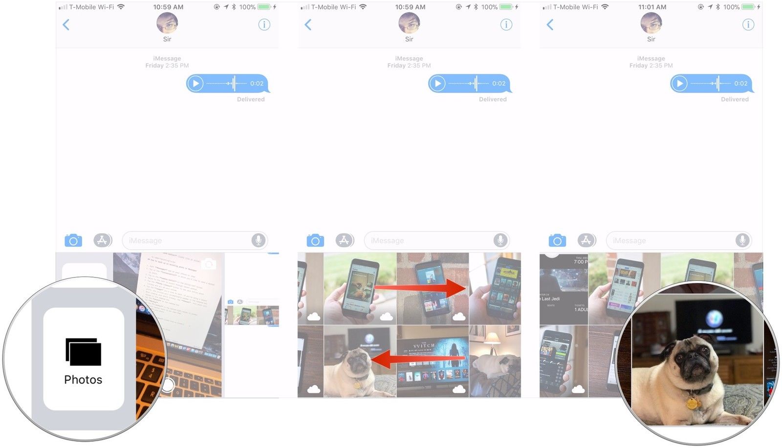 Нажмите Фото, проведите влево, нажмите Изображение
