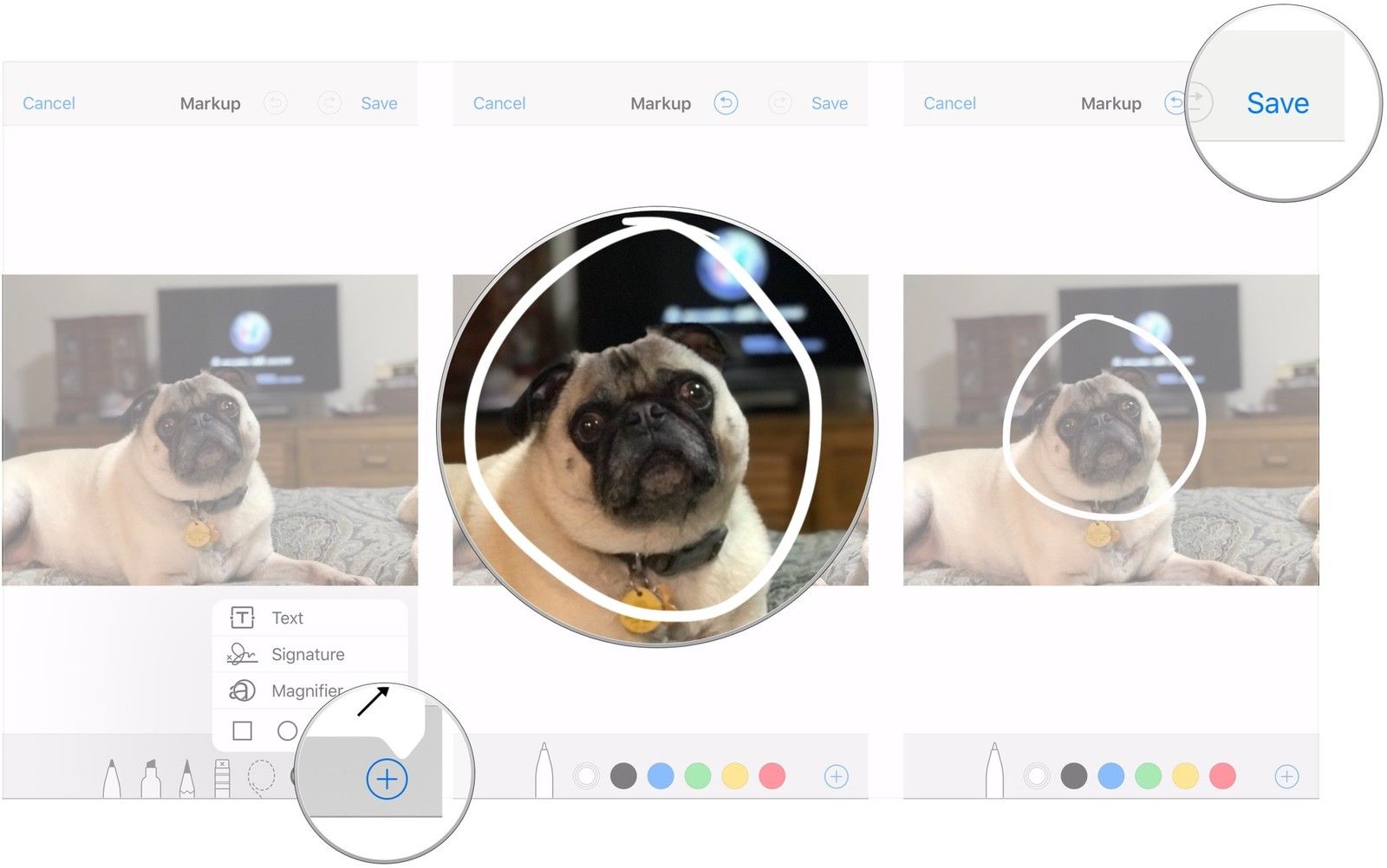Нажмите +, отметьте, нажмите Сохранить