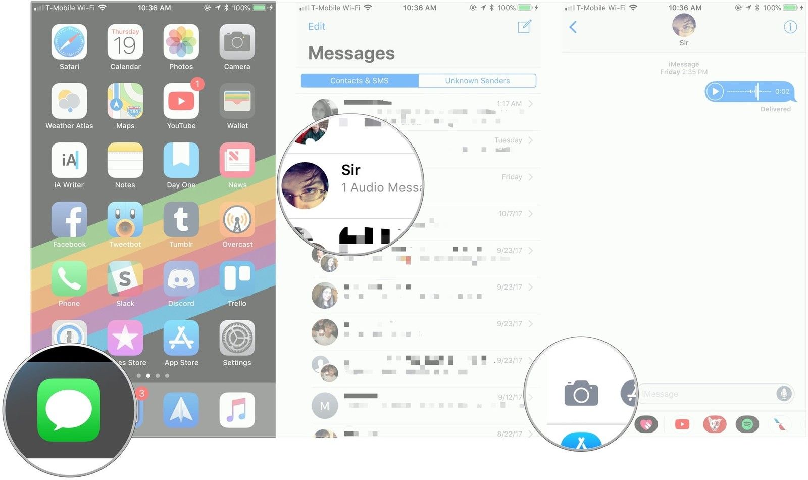 Откройте сообщения, нажмите беседу, нажмите камеру