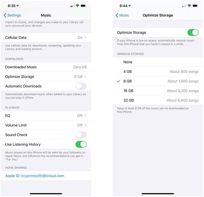 Apple Music оптимизирует хранение Apple Music оптимизирует хранение
