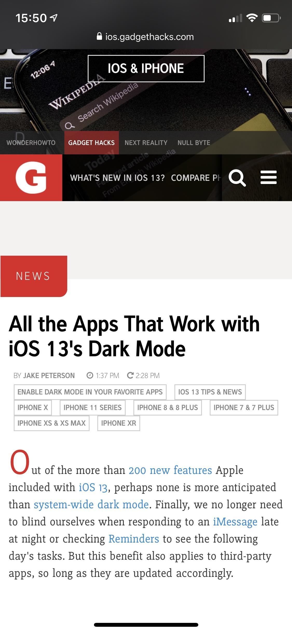 Как разблокировать Apple's 'Dark Mode' in iOS 11, 12 & 13 for iPhone