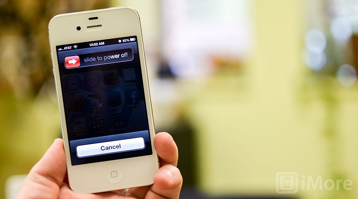 iPhone 4S скользит, чтобы выключить