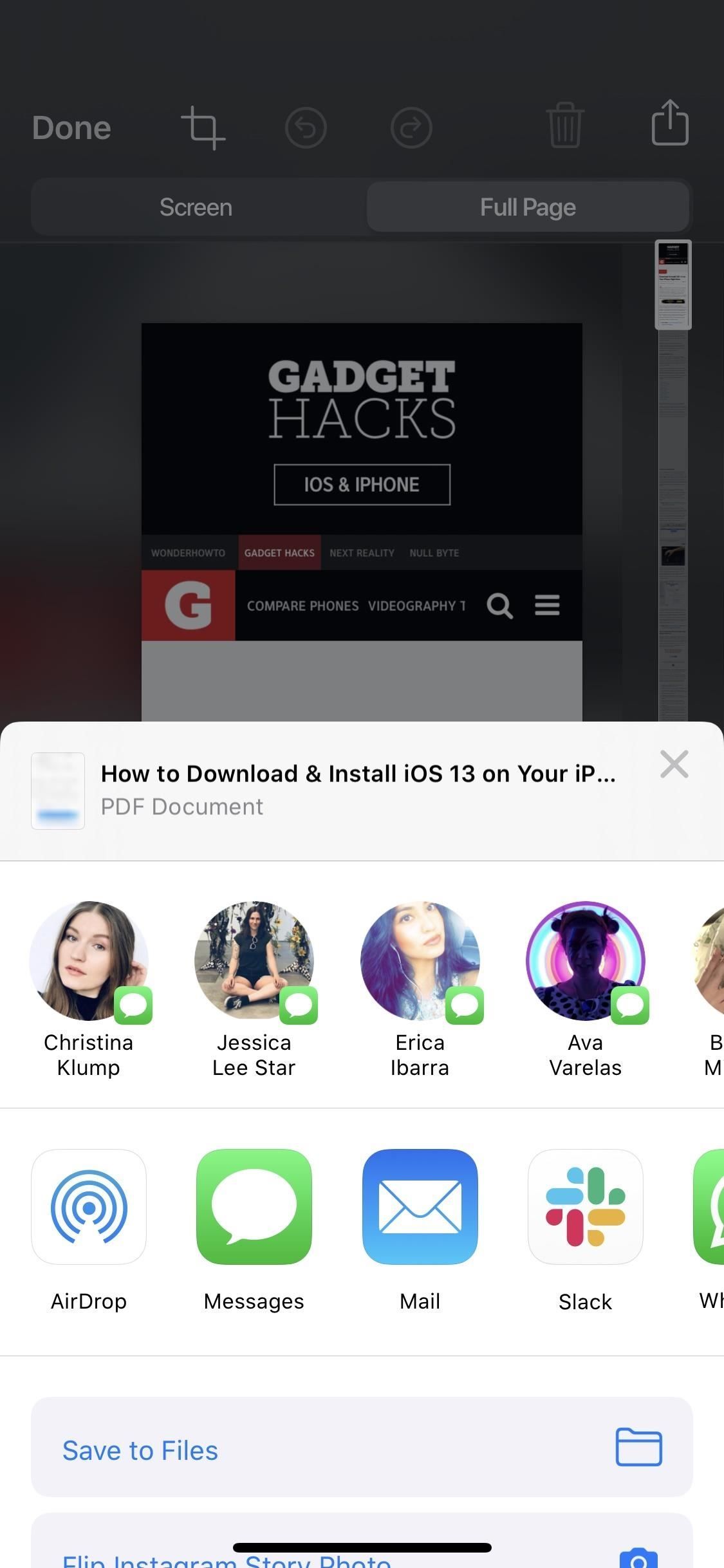 Как сделать скроллинг скриншотов целых веб-страниц в iOS 13's Safari for iPhone