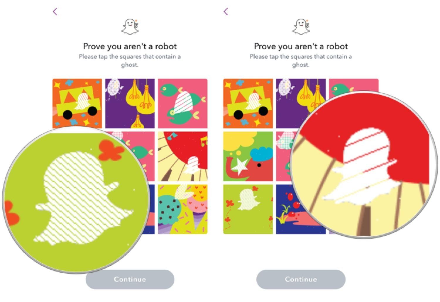 Выберите призраков на изображениях, чтобы проверить свою человечность