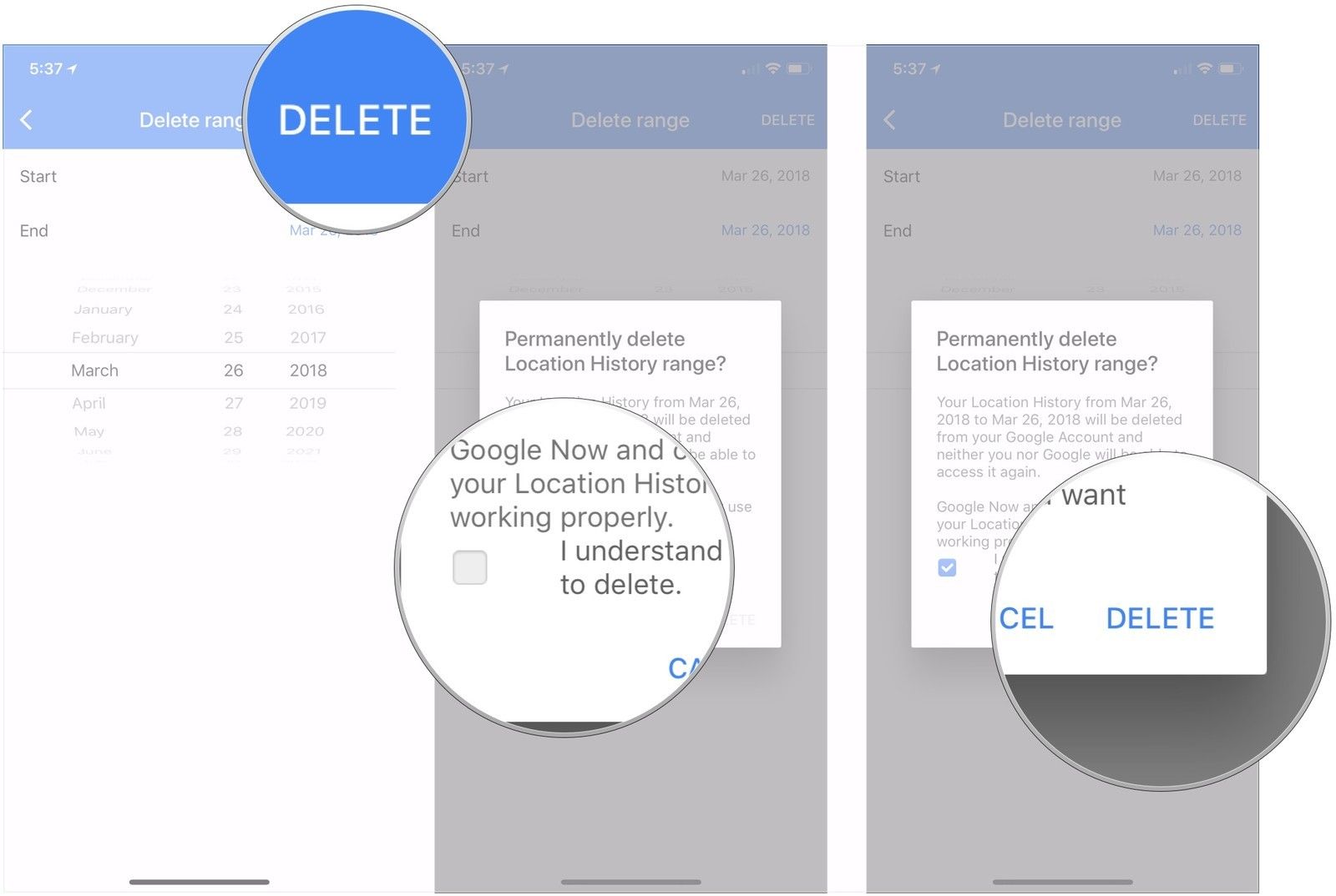 Нажмите &laquo;Удалить&raquo;, нажмите флажок, нажмите &laquo;Удалить&raquo;