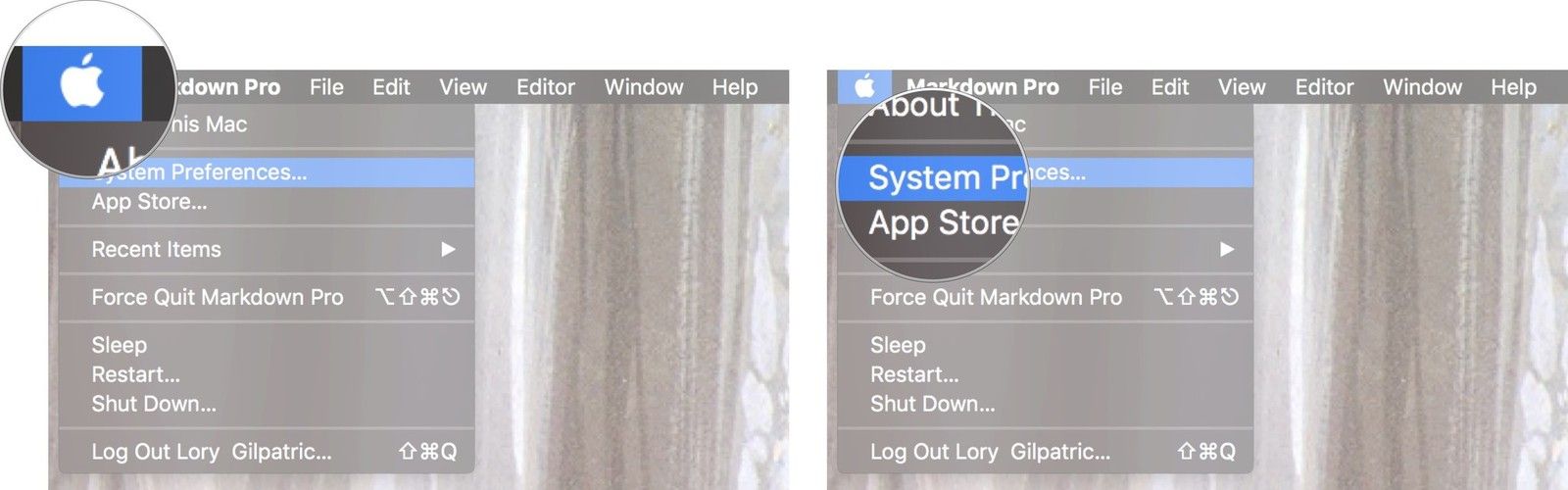 Открытие системных настроек на Mac