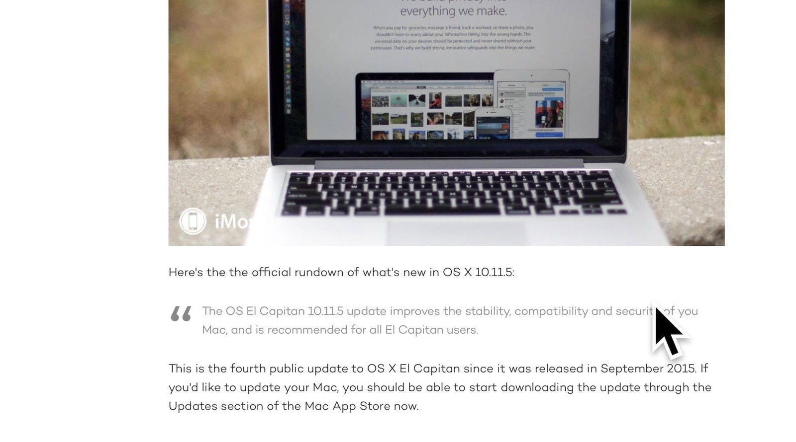Временное увеличение размера курсора на Mac