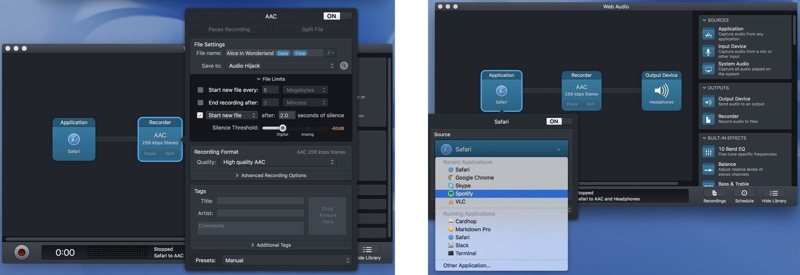 Отрегулируйте настройки для каждого инструмента, нажав на него