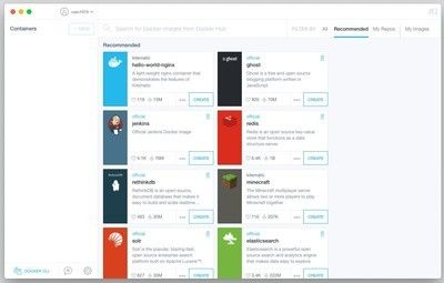 Kitematic предлагает дружественный графический интерфейс для управления и установки пакетов Docker.