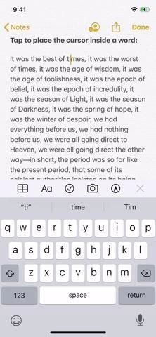 Мгновенно перепрыгни свой iPhone's Cursor to the Middle of Any Word