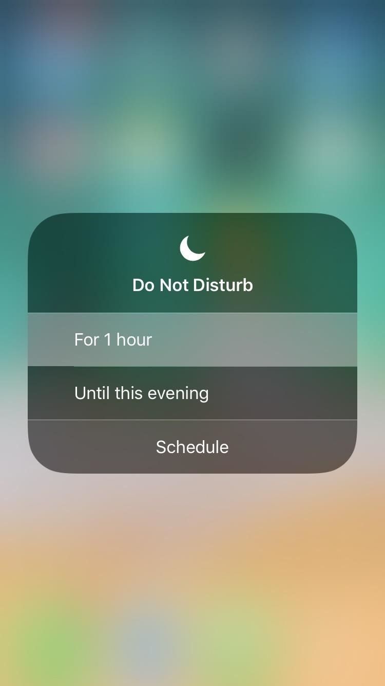 Быстро включите'Do Not Disturb' in iOS 12 for 1 Hour Only