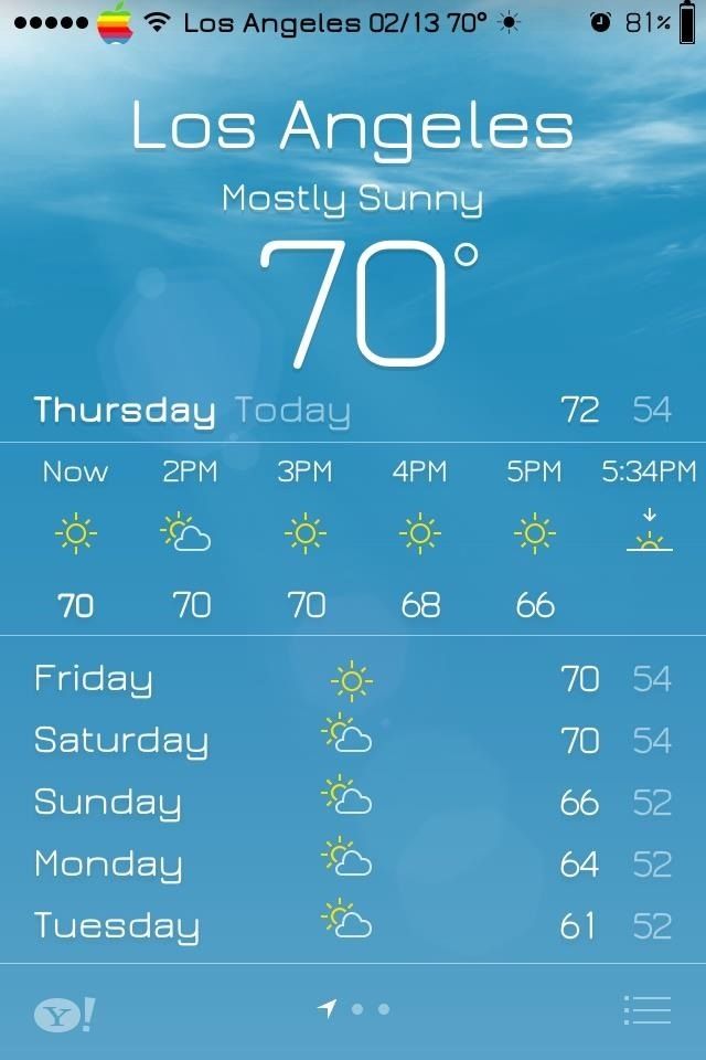 Как добавить местную погоду на ваш iPhone's Status Bar for a Quick Glance Forecast