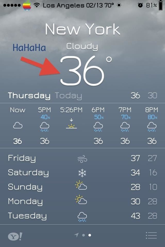 Как добавить местную погоду на ваш iPhone's Status Bar for a Quick Glance Forecast