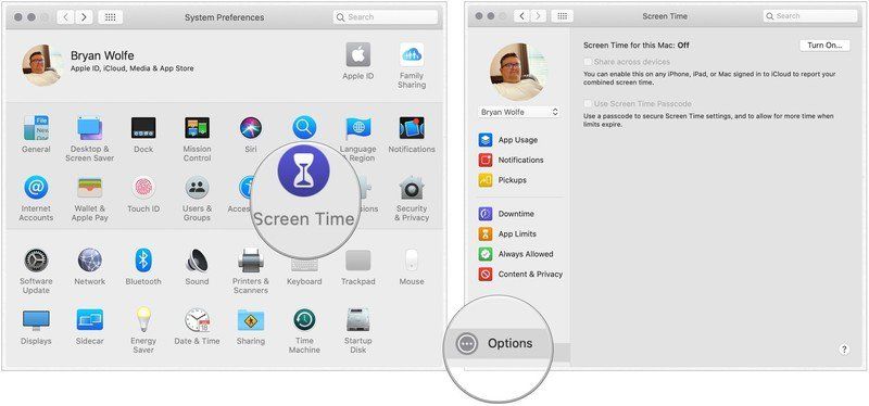 Время включения экрана Mac Время включения экрана Mac