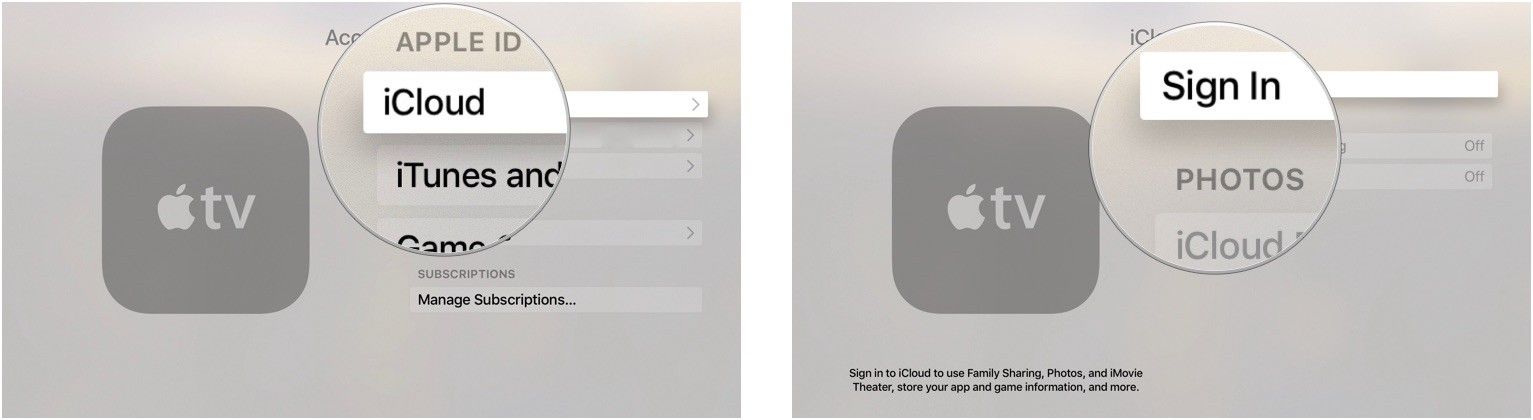 Доступ к iCloud на Apple TV
