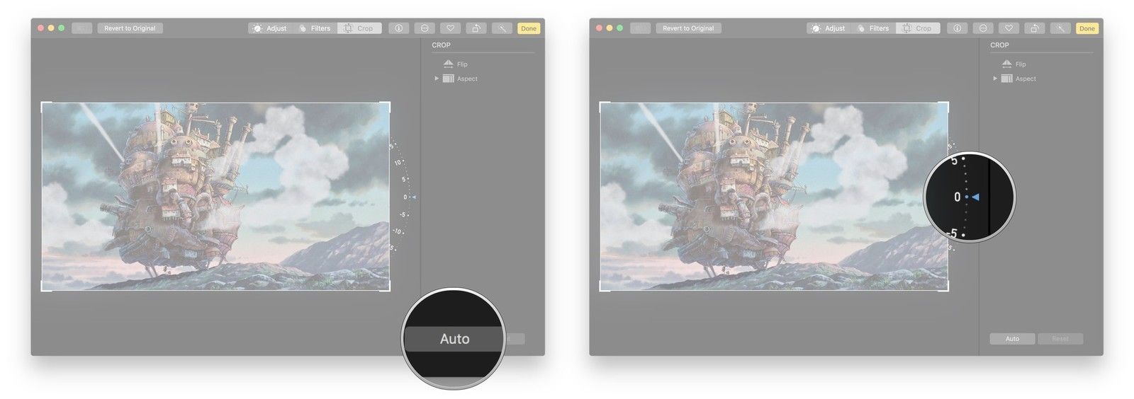 Нажмите и перетащите циферблат, нажмите Готово