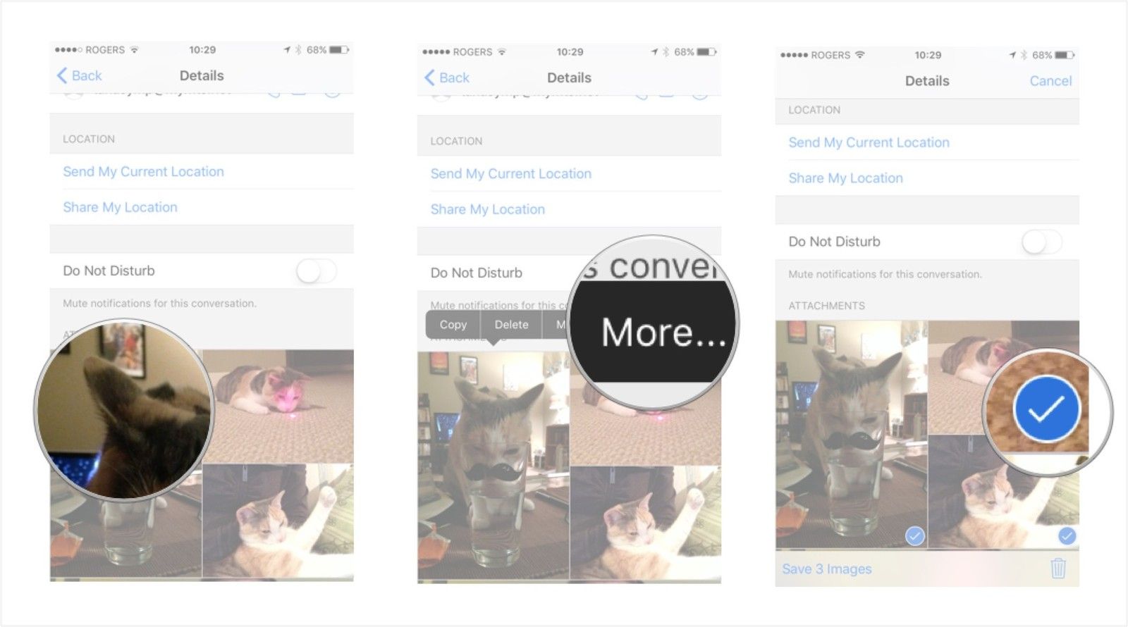 Нажмите и удерживайте изображение, нажмите еще и выберите все изображения для удаления.