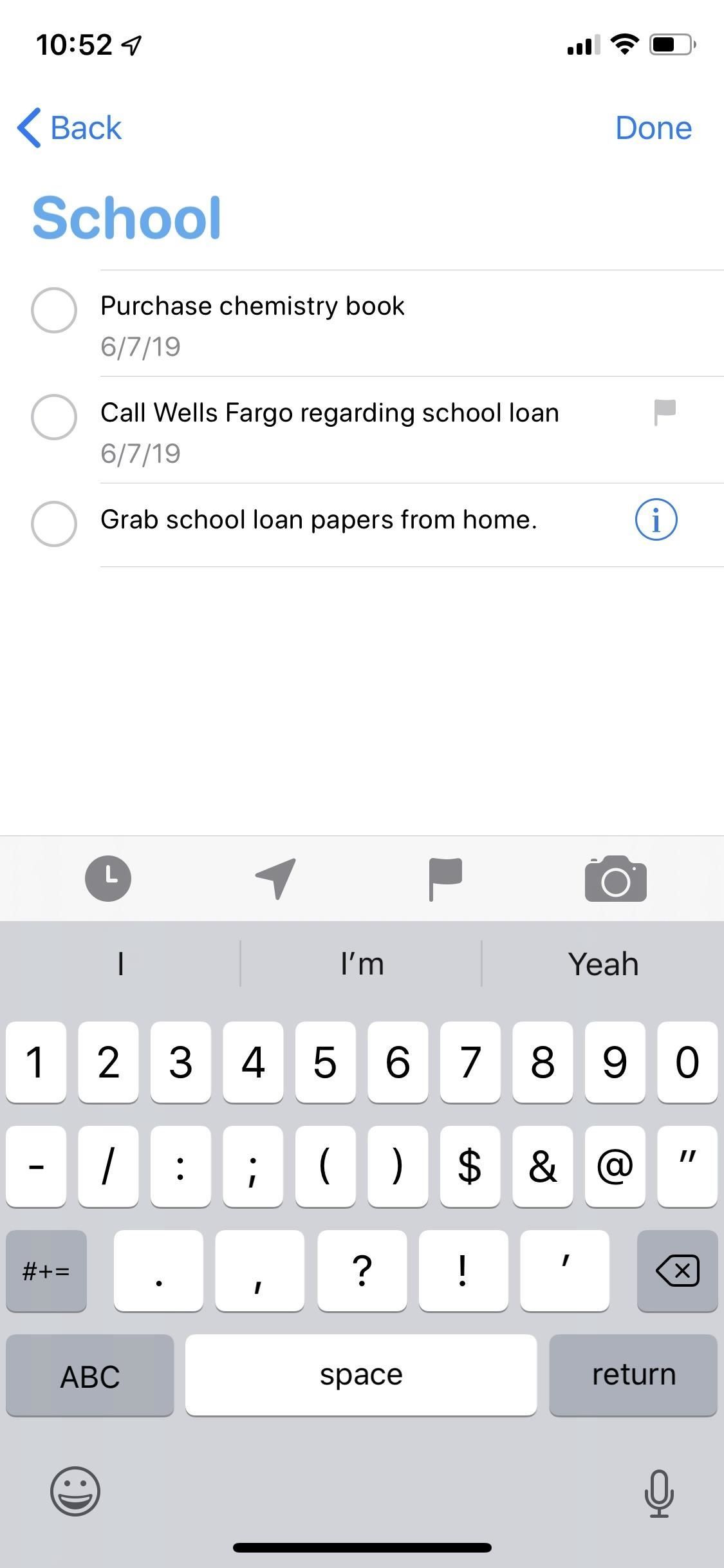 Используйте напоминание's New Quick Toolbar in iOS 13 to Add Times, Locations, Flags & Images to Tasks