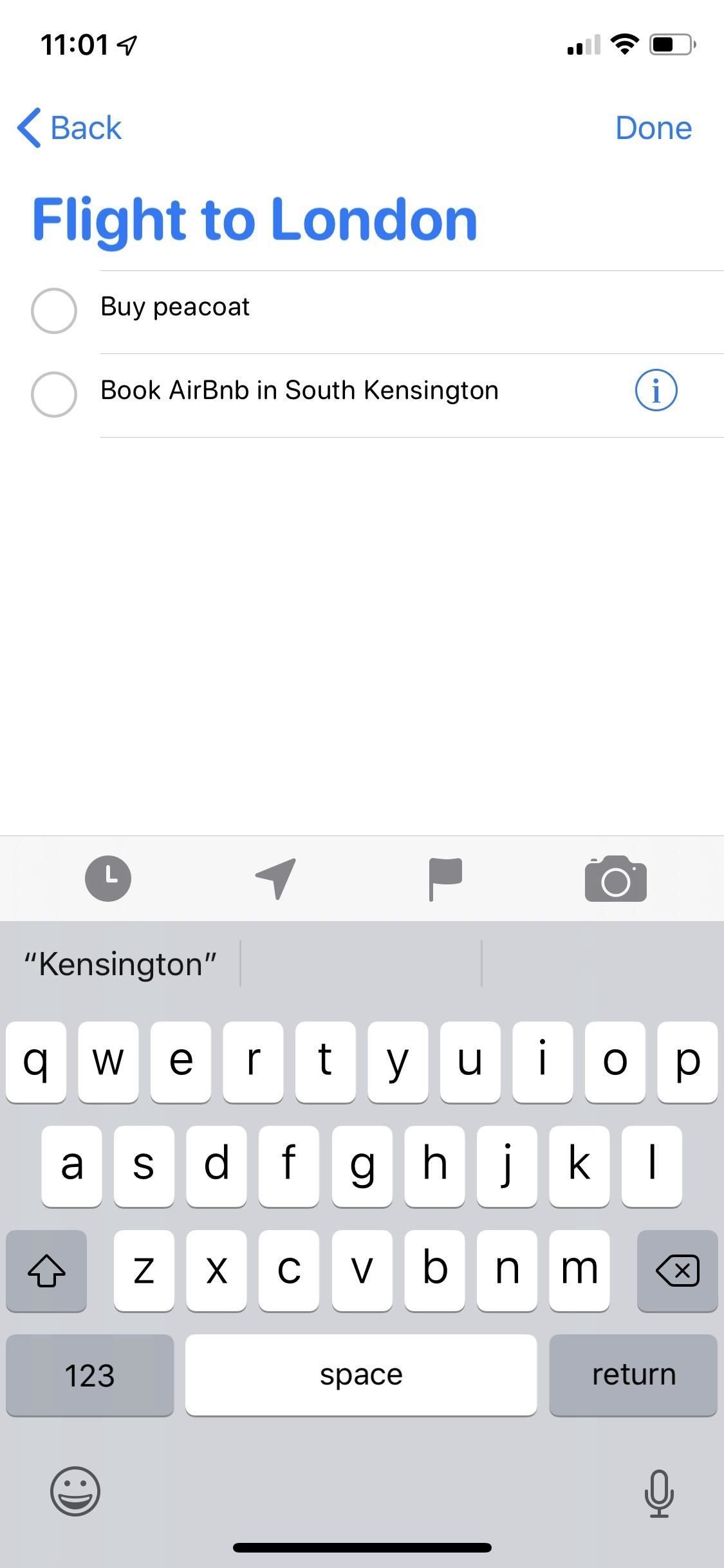 Используйте напоминание's New Quick Toolbar in iOS 13 to Add Times, Locations, Flags & Images to Tasks