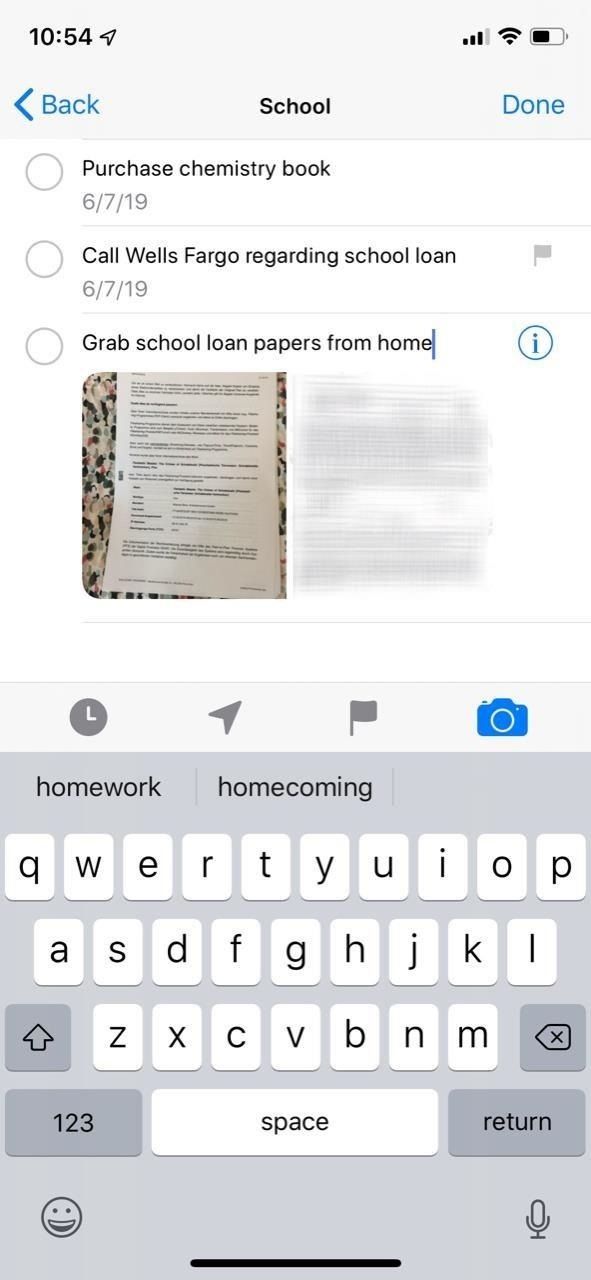 Используйте напоминание's New Quick Toolbar in iOS 13 to Add Times, Locations, Flags & Images to Tasks