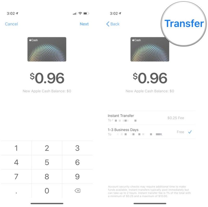 Выберите сумму, выберите скорость, нажмите Перевод