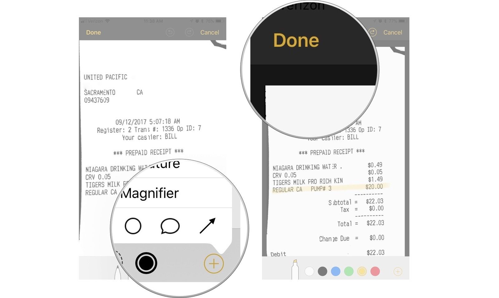 Выберите инструмент, нажмите Готово, когда закончите